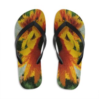 Unisex Flip Flops - Sunflower